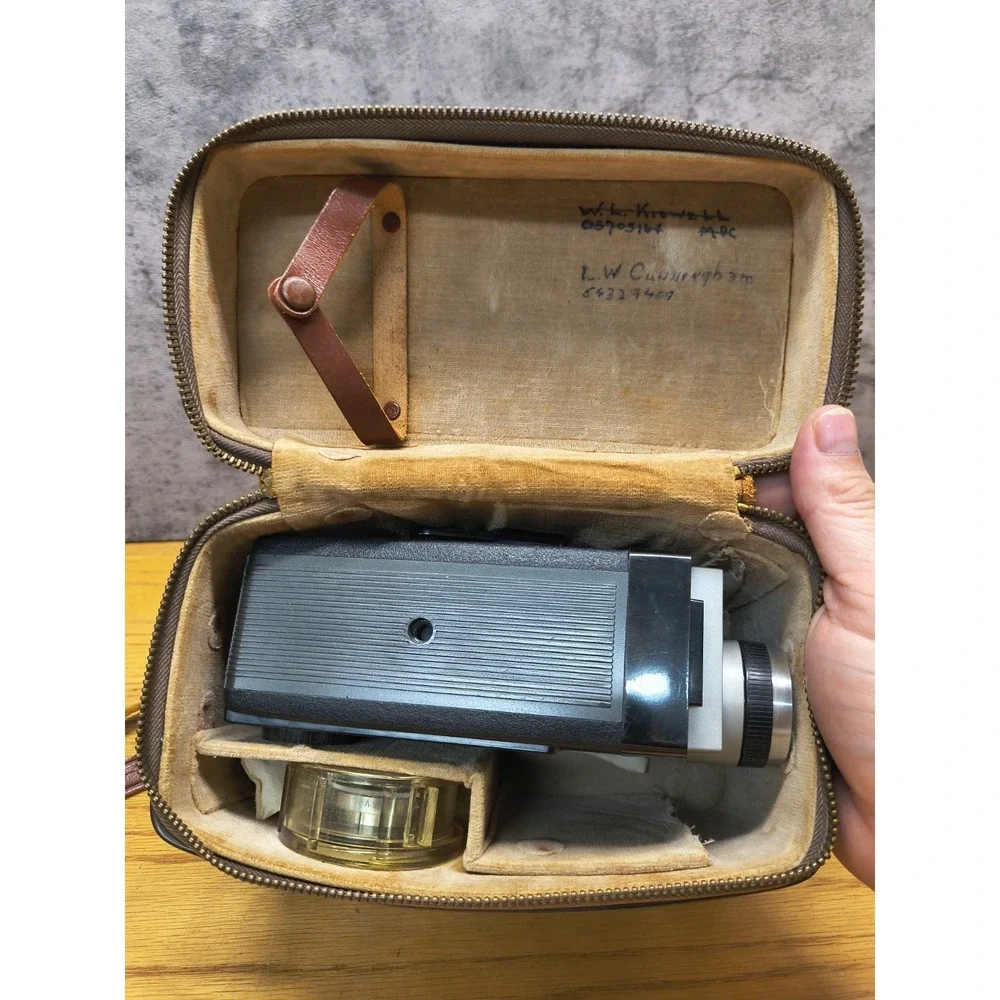 Vintage 1960s Kodak 8mm Movie Camera Kodak Ektanar Lens f/1.9 With Case And Lens